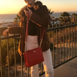 Red kate spade crossbody purse